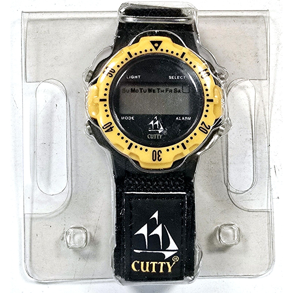 Cutty Sark Digital Watch Black And Yellow With Sailboat Logo, New